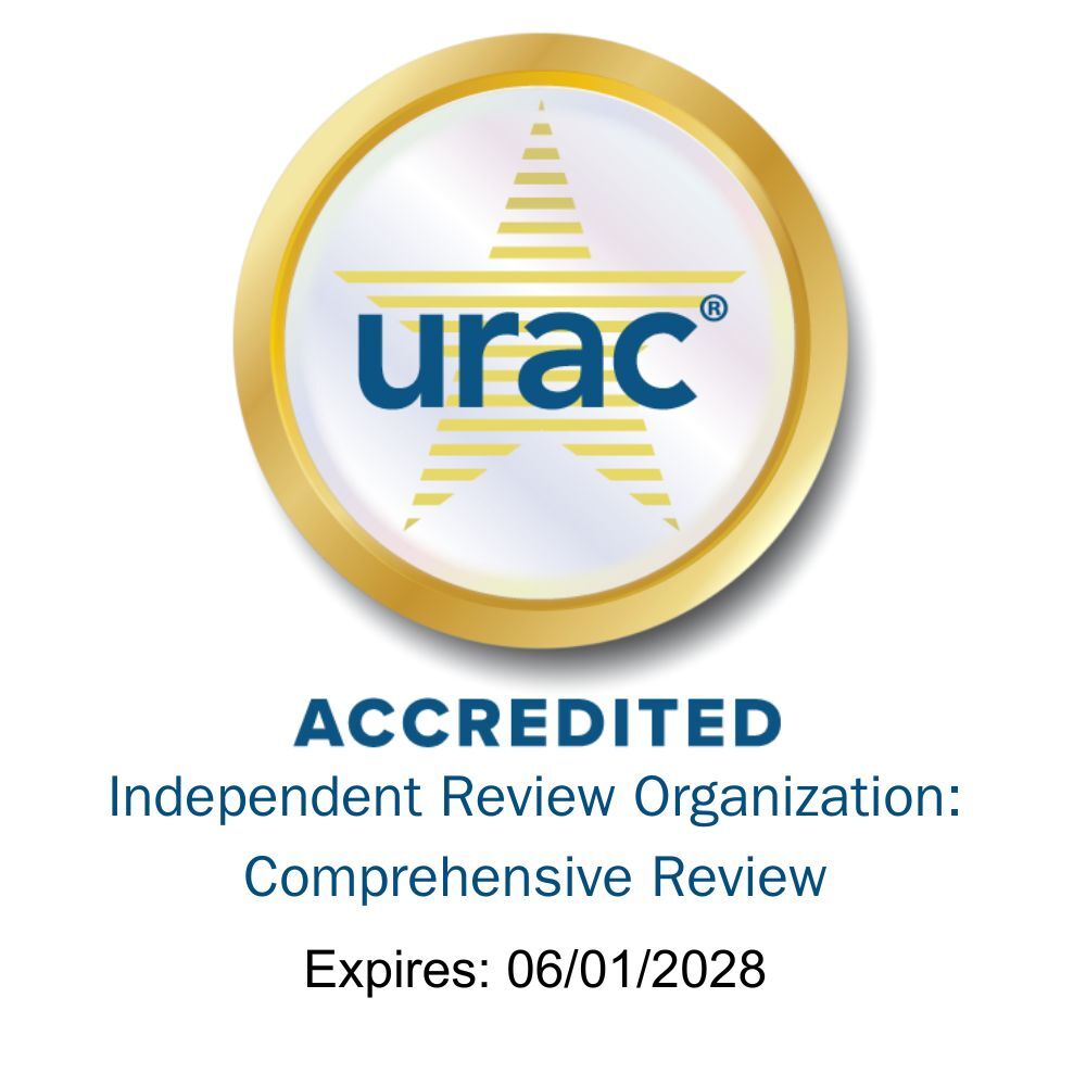 URAC Accredited — Independent Review Organization: Comprehensive Review, expires 06/01/2028